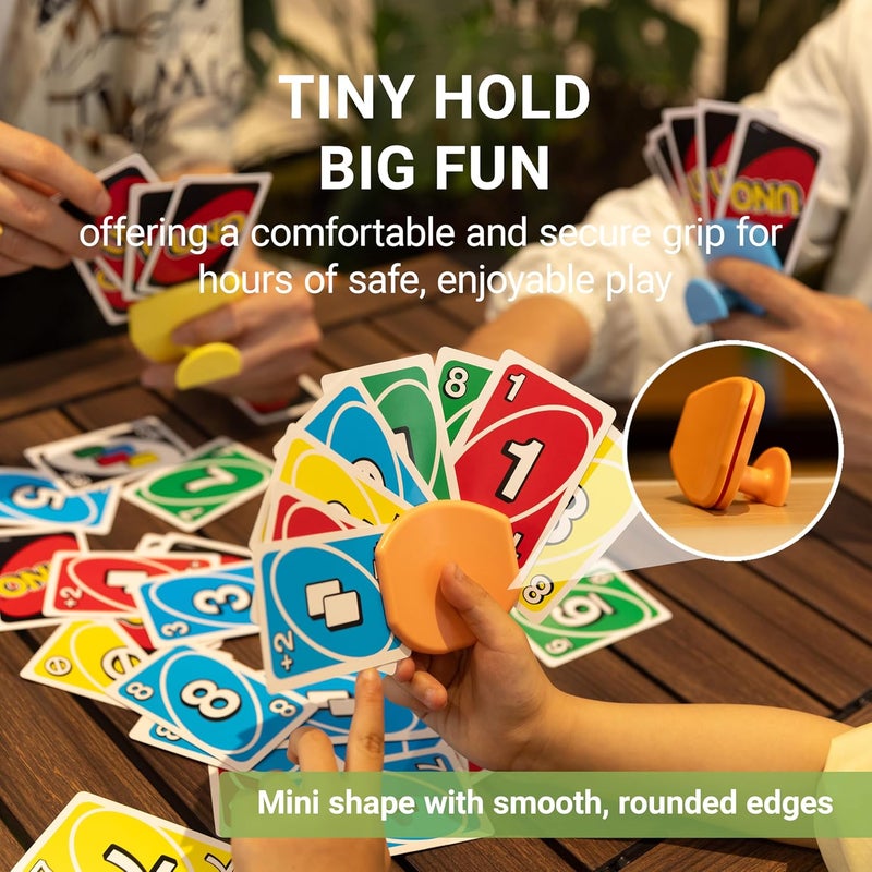 BORICO 4 Pack Playing Card Holders for Kids & Adults - Handheld/Tabletop Use/Drawstring Pouch, Perfect for Game Nights & Travel (4 Colors) - Image 4